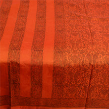Load image into Gallery viewer, Sanskriti Vintage Sarees Saffron 100% Pure Silk Printed Sari 5yd Craft Fabric
