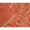 Sanskriti Vintage Sarees From India Red Printed Pure Silk Sari 5yd Craft Sustainable Fabric