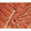 Sanskriti Vintage Sarees From India Red Printed Pure Silk Sari 5yd Craft Sustainable Fabric
