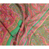 Sanskriti Vintage Sarees Pink Indian Printed 100% Pure Silk Sari Craft Sustainable Fabric