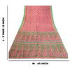 Sanskriti Vintage Sarees Pink Indian Printed 100% Pure Silk Sari Craft Sustainable Fabric