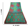 Sanskriti Vintage Sarees From India Blue Printed Pure Silk Sari 5yd Craft Sustainable Fabric
