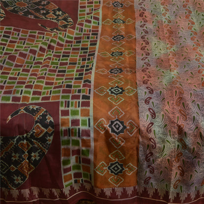 Sanskriti Vintage Sarees Indisk Multi Ren Silke Trykt Sari Blødt Håndværk Bæredygtigt Stoff