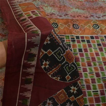 Sanskriti Vintage Sarees Indisk Multi Ren Silke Trykt Sari Blødt Håndværk Bæredygtigt Stoff