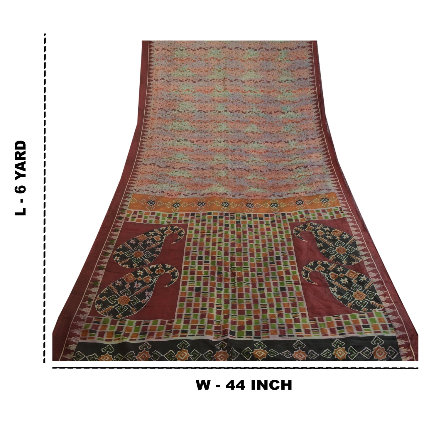 Sanskriti Vintage Sarees Indisk Multi Ren Silke Trykt Sari Blødt Håndværk Bæredygtigt Stoff