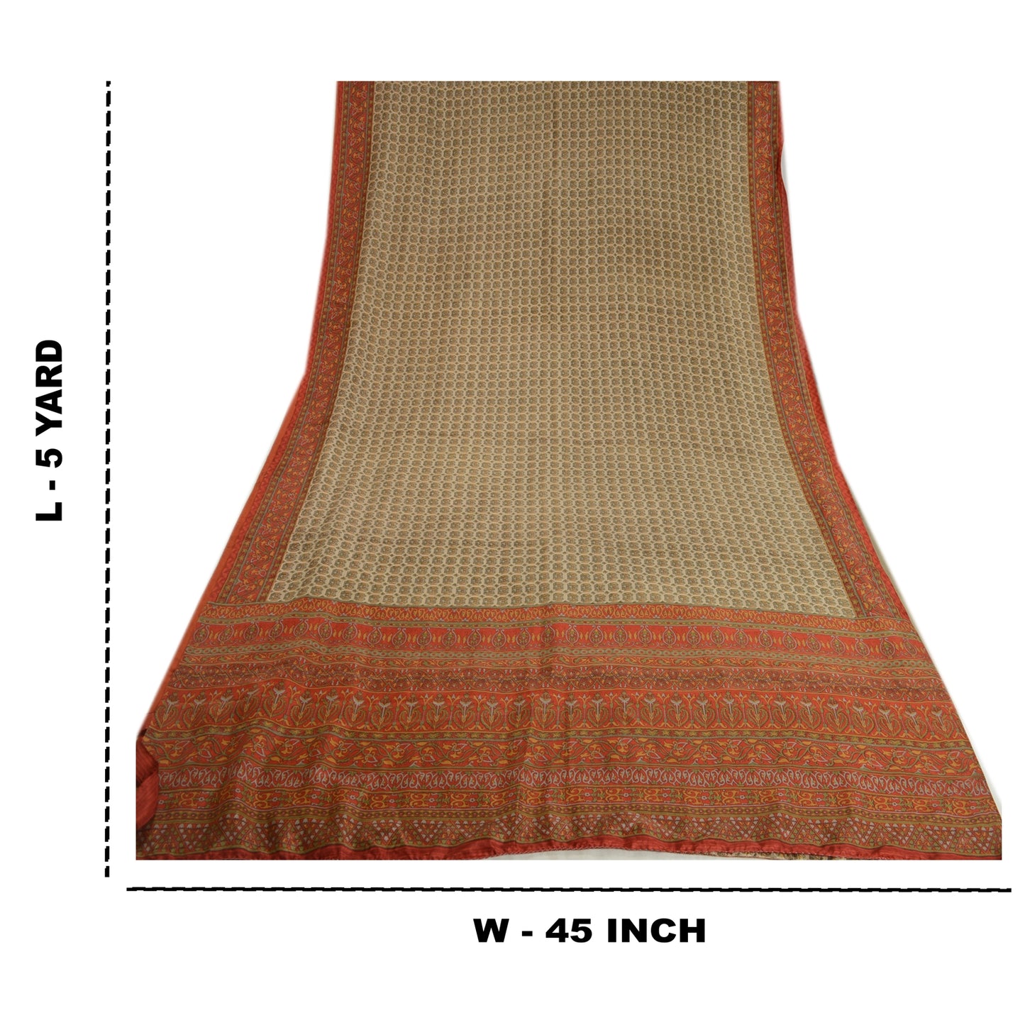 Sanskriti Vintage Sarees From India Green Printed Pure Silk Sari Craft Sustainable Fabric