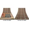 Sanskriti Vintage Sarees Multi Printed 100% Pure Silk Sari Floral Craft Sustainable Fabric