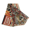 Sanskriti Vintage Sarees Multi Printed 100% Pure Silk Sari Floral Craft Sustainable Fabric