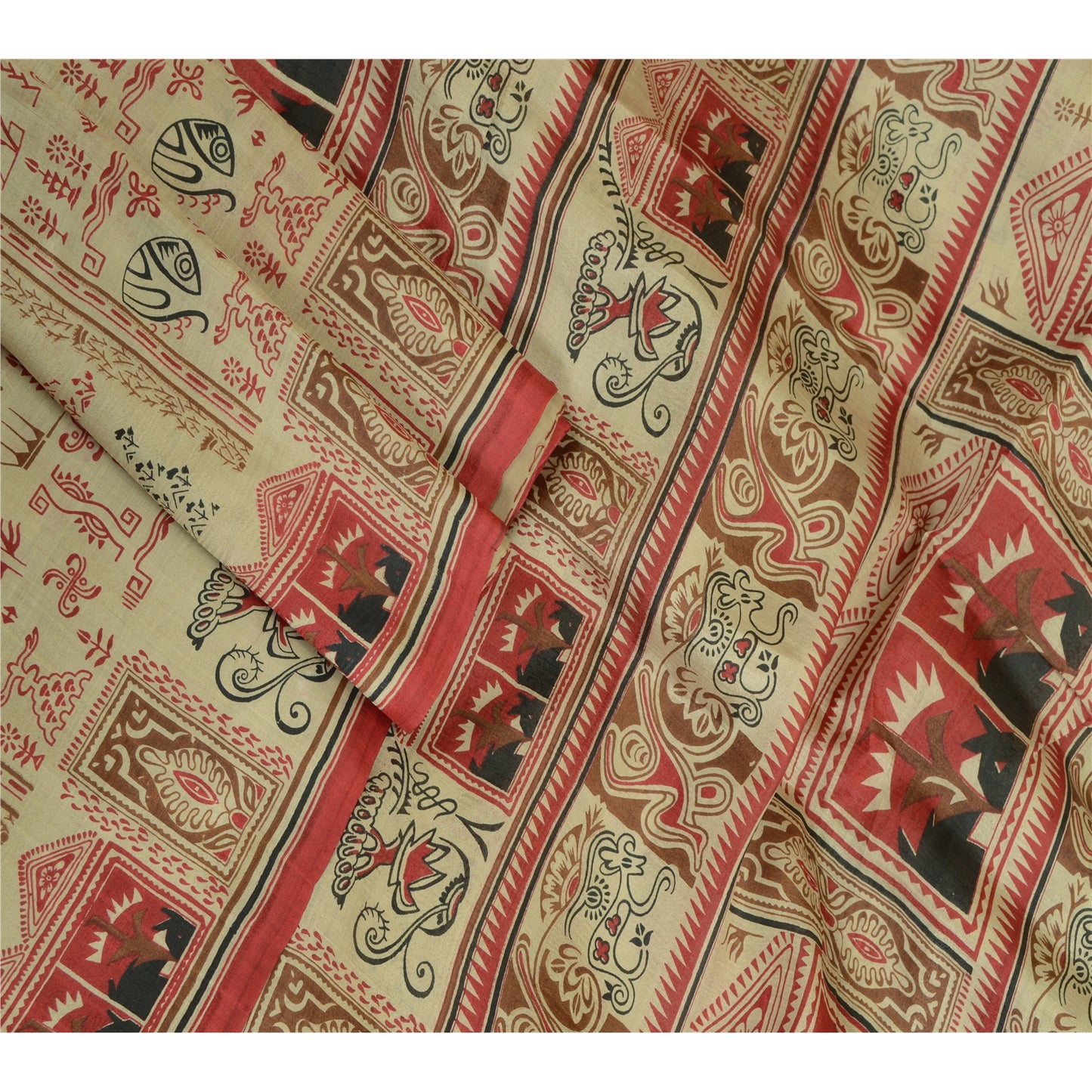 Санскритские винтажные сари пастельно-зеленого цвета из чистого шелка с принтом, мягкая ткань для рукоделия, устойчивая ткань