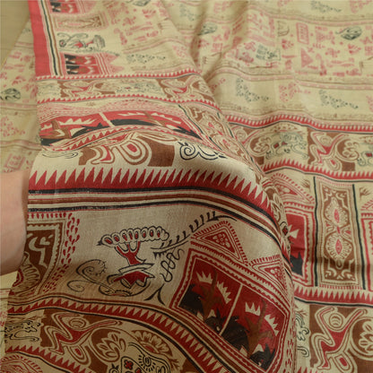 Санскритские винтажные сари пастельно-зеленого цвета из чистого шелка с принтом, мягкая ткань для рукоделия, устойчивая ткань