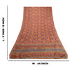 Sanskriti Vintage Sarees Indian Dark Red Pure Silk Printed Sari 5yd Craft Sustainable Fabric
