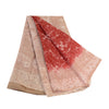 Sanskriti Vintage Sarees From Indian Red Pure Silk Printed Sari 5yd Craft Sustainable Fabric