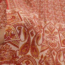 Load image into Gallery viewer, Sanskriti Vintage Sarees Red Indian Pure Silk Printed Sari Floral Craft Fabric
