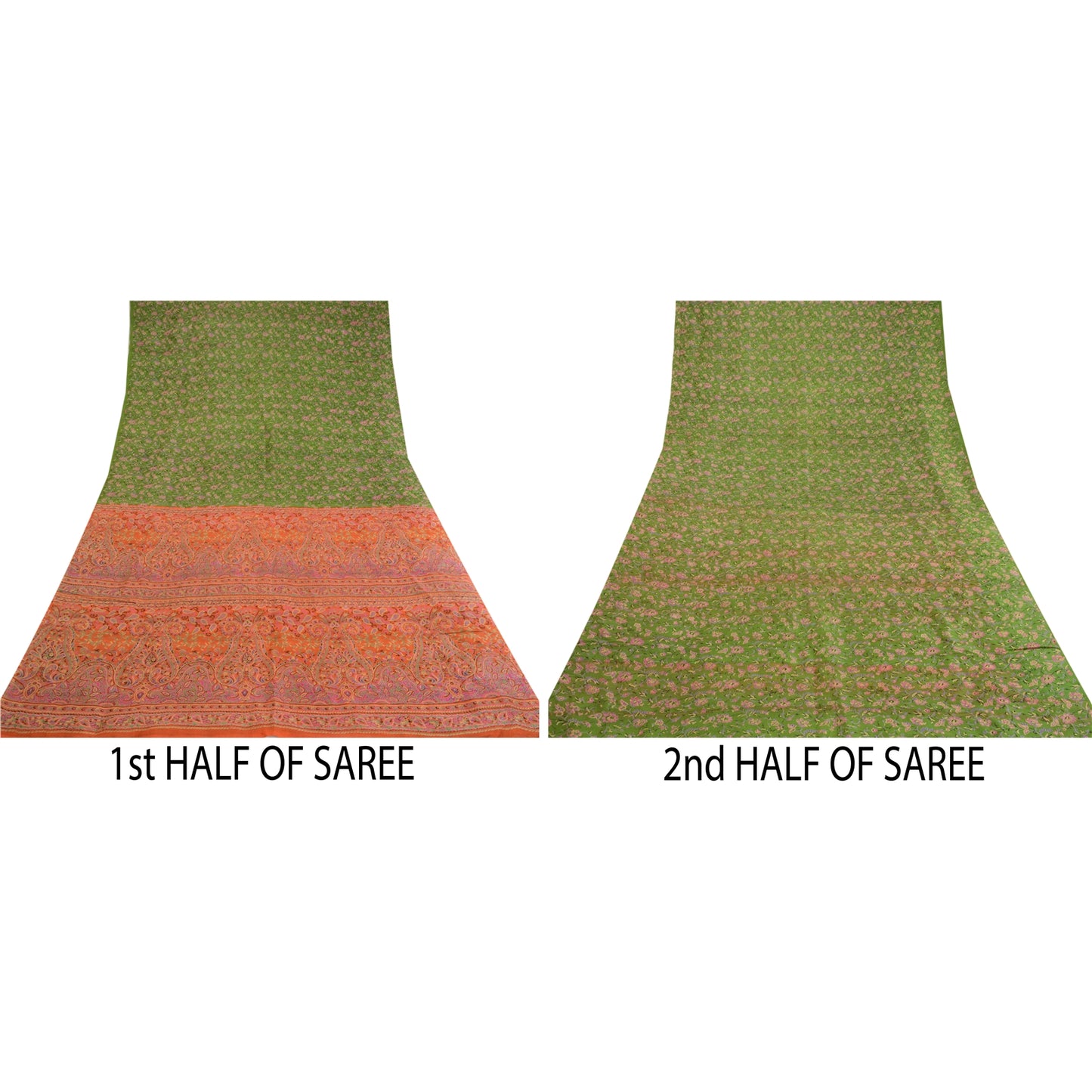 Sanskriti Vintage Sarier Quiltning Filtning Håndværk Bæredygtigt Stof Ren Silke 6yd Print Sari