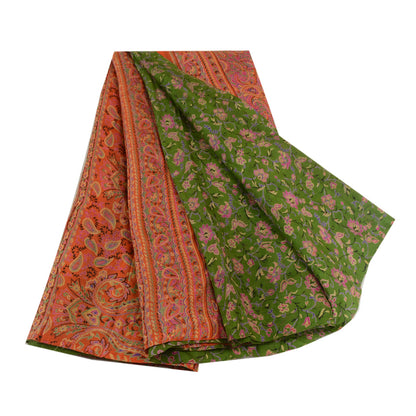 Sanskriti Vintage Sarier Quiltning Filtning Håndværk Bæredygtigt Stof Ren Silke 6yd Print Sari