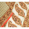 Sanskriti Vintage Sarees Indian Ivory Pure Silk Printed Sari Soft Craft Sustainable Fabric