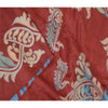 Sanskriti Vintage Sarees Indian Red Pure Silk Printed Sari Floral Craft Sustainable Fabric