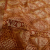 Sanskriti Vintage Sarees Brown Pure Silk Printed Sari Floral Soft Craft Sustainable Fabric