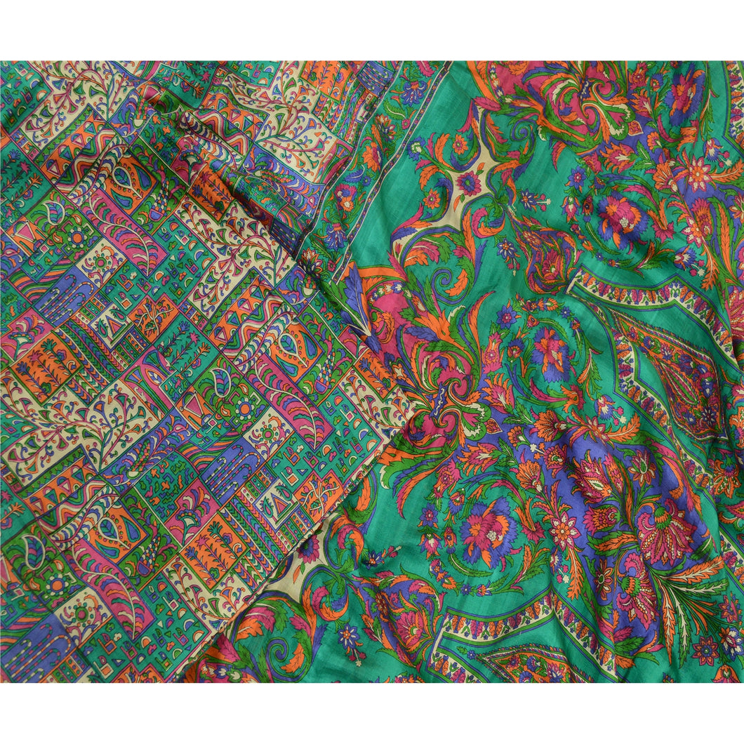 Sanskriti Vintage Sarees Printed Quilting Felting Craft Fabric Pure Silk Sari