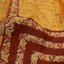 Load image into Gallery viewer, Sanskriti Vintage Sarees Yellow Batik Printed Pure Silk Sari Soft Craft Fabric
