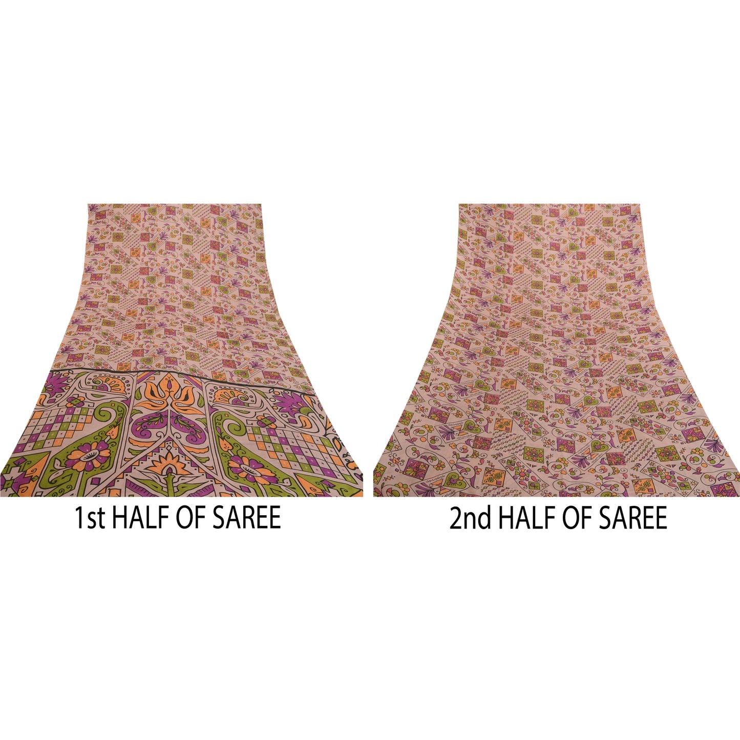 Санскритские винтажные сари индийский лиловый искусственный шелк с принтом сари ремесло устойчивая ткань