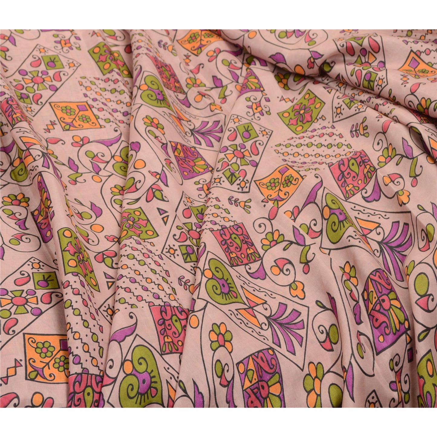 Санскритские винтажные сари индийский лиловый искусственный шелк с принтом сари ремесло устойчивая ткань