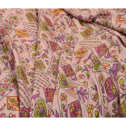 Санскритские винтажные сари индийский лиловый искусственный шелк с принтом сари ремесло устойчивая ткань