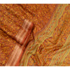 Sanskriti Vintage Sarees Rusty Orange Pure Silk Printed Sari Floral Craft Sustainable Fabric