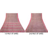 Sanskriti Vintage Sarees From India Pink Printed Pure Silk Sari 5yd Craft Sustainable Fabric