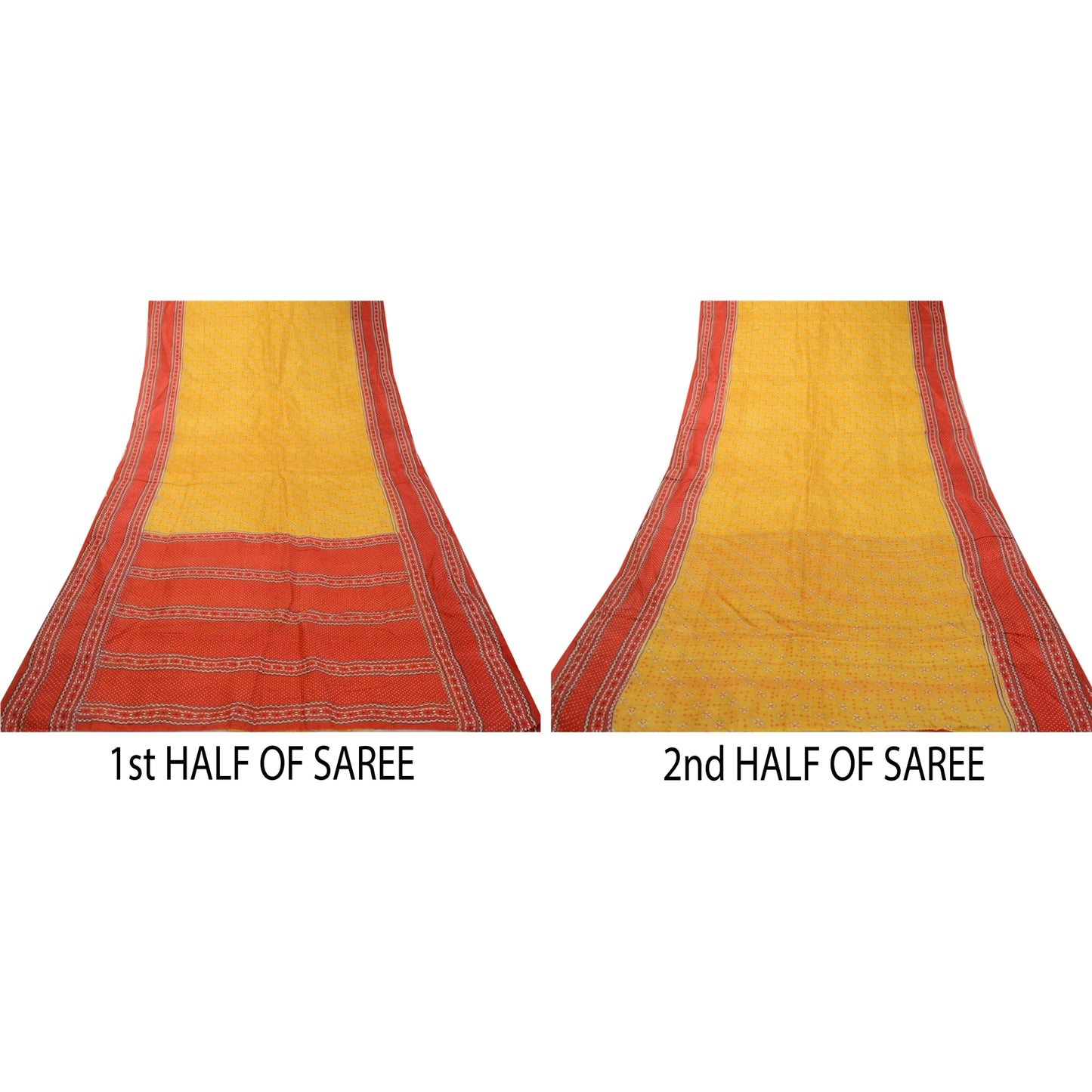 Санскритские винтажные сари желтого цвета из 100% чистого шелка с принтом, мягкая ткань для рукоделия, устойчивая ткань