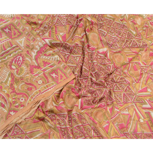 Sanskriti Vintage Sarees Multi 100% Pure Silk Printed Sari Floral Craft Sustainable Fabric