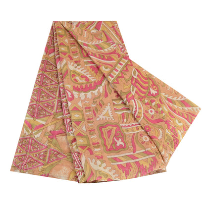 Санскритские винтажные сари из 100% чистого шелка с принтом в виде сари с цветочным рисунком, устойчивая ткань