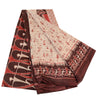 Sanskriti Vintage Sarees Ivory Abstract Human Print Pure Silk Sari Craft Sustainable Fabric