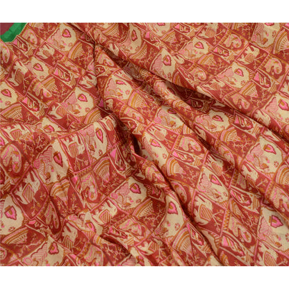 Sanskriti Vintage Sarees Quilting Felting Craft Sustainable Fabric Pure Silk Printed Sari