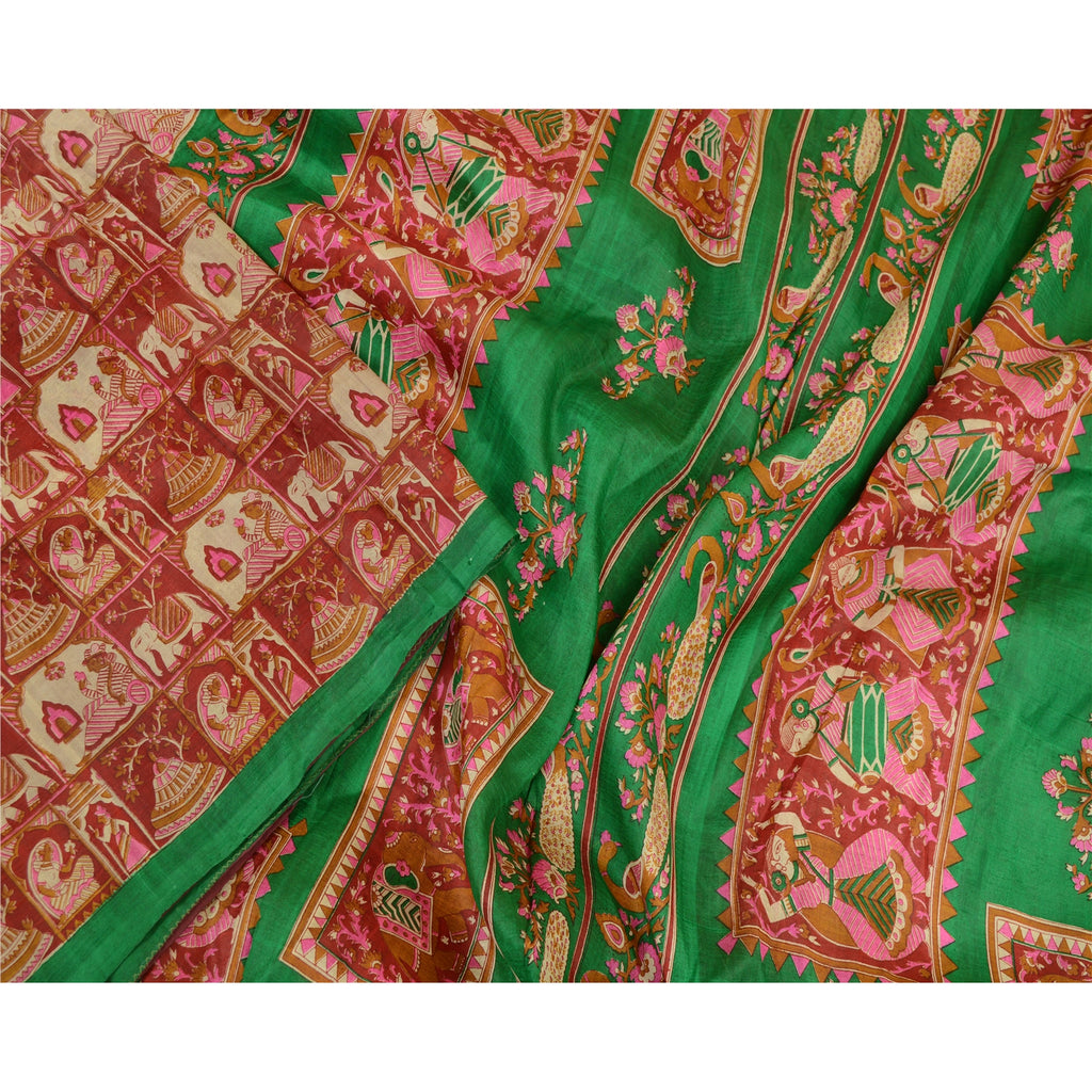 Sanskriti Vintage Sarees Quilting Felting Craft Sustainable Fabric Pure Silk Printed Sari