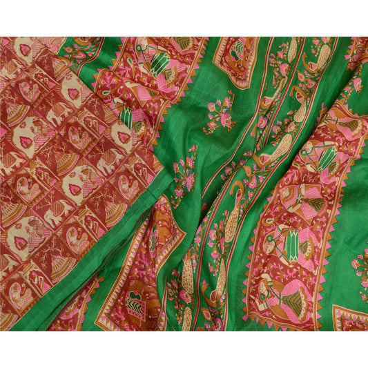 Sanskriti Vintage Sarees Quilting Felting Craft Sustainable Fabric Pure Silk Printed Sari