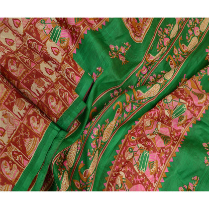 Sanskriti Vintage Sarees Quilting Felting Craft Sustainable Fabric Pure Silk Printed Sari