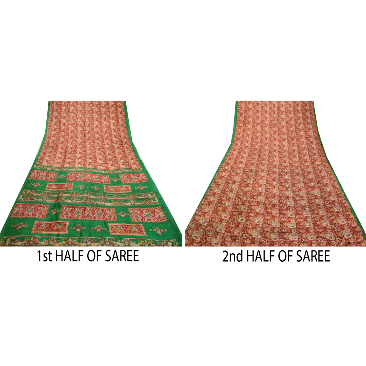 Sanskriti Vintage Sarees Quilting Felting Craft Sustainable Fabric Pure Silk Printed Sari