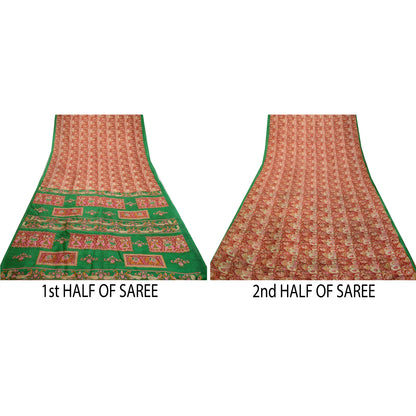 Sanskriti Vintage Sarees Quilting Felting Craft Sustainable Fabric Pure Silk Printed Sari