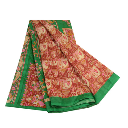 Sanskriti Vintage Sarees Quilting Felting Craft Sustainable Fabric Pure Silk Printed Sari