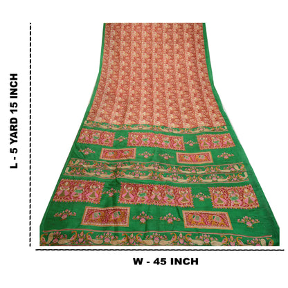 Sanskriti Vintage Sarees Quilting Felting Craft Sustainable Fabric Pure Silk Printed Sari