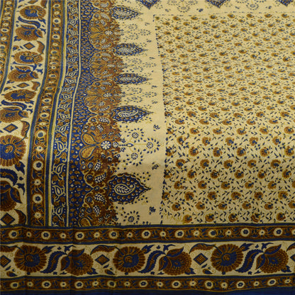 Sanskriti Vintage Sarees Quilting Felting Craft Sustainable Fabric Pure Silk Print 5YD Sari
