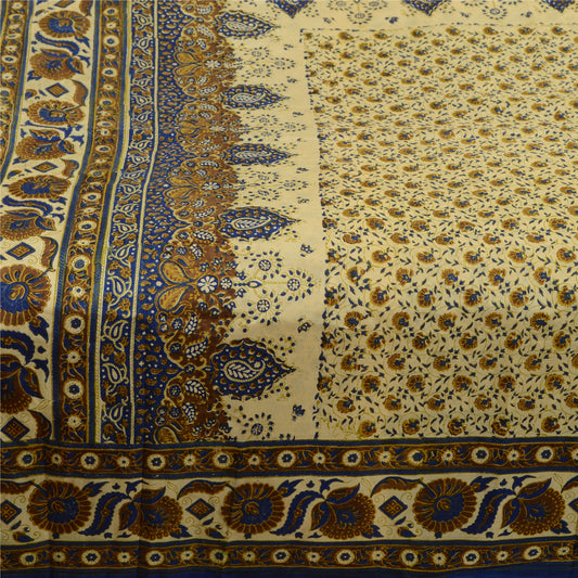 Sanskriti Vintage Sarees Quilting Felting Craft Sustainable Fabric Pure Silk Print 5YD Sari