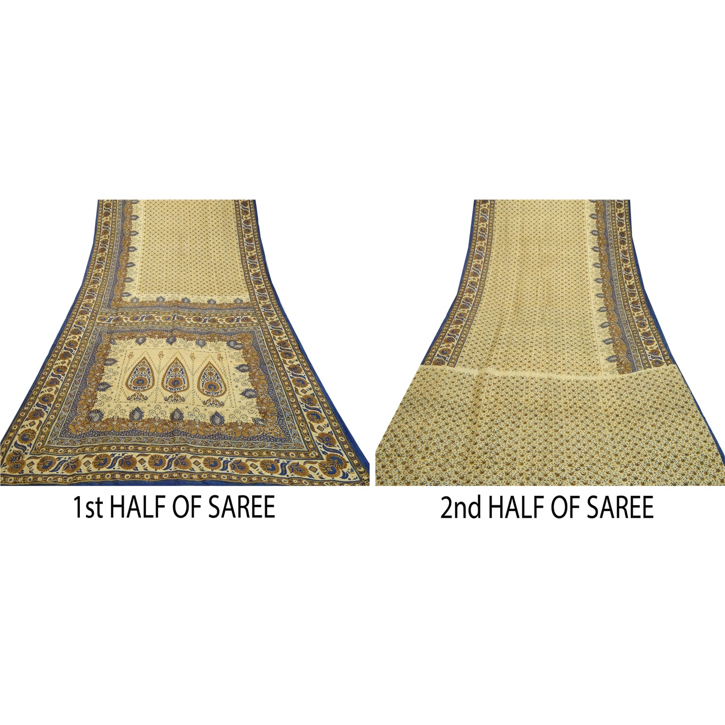 Sanskriti Vintage Sarees Quilting Felting Craft Sustainable Fabric Pure Silk Print 5YD Sari