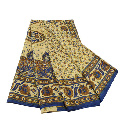 Sanskriti Vintage Sarees Quilting Felting Craft Sustainable Fabric Pure Silk Print 5YD Sari