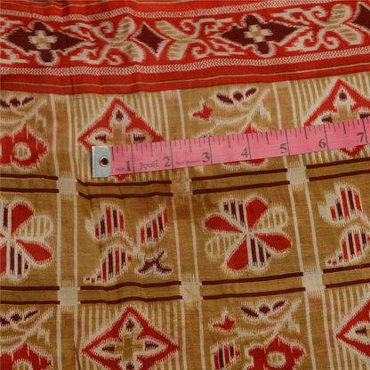 Sanskriti Vintage Sarees Green Indian Pure Silk Printed Sari 5yd Craft Sustainable Fabric