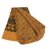 Sanskriti Vintage Sarees Indian Brown 100% Pure Silk Printed Sari Craft Sustainable Fabric