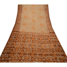 Load image into Gallery viewer, Sanskriti Vintage Sarees Brown Bandhani Printed Pure Silk Sari Soft Craft Fabric
