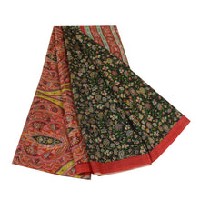 Load image into Gallery viewer, Sanskriti Vintage Sarees Green Indian Pure Silk Printed Sari Floral Craft Fabric
