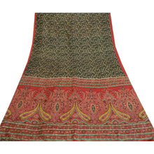 Load image into Gallery viewer, Sanskriti Vintage Sarees Green Indian Pure Silk Printed Sari Floral Craft Fabric
